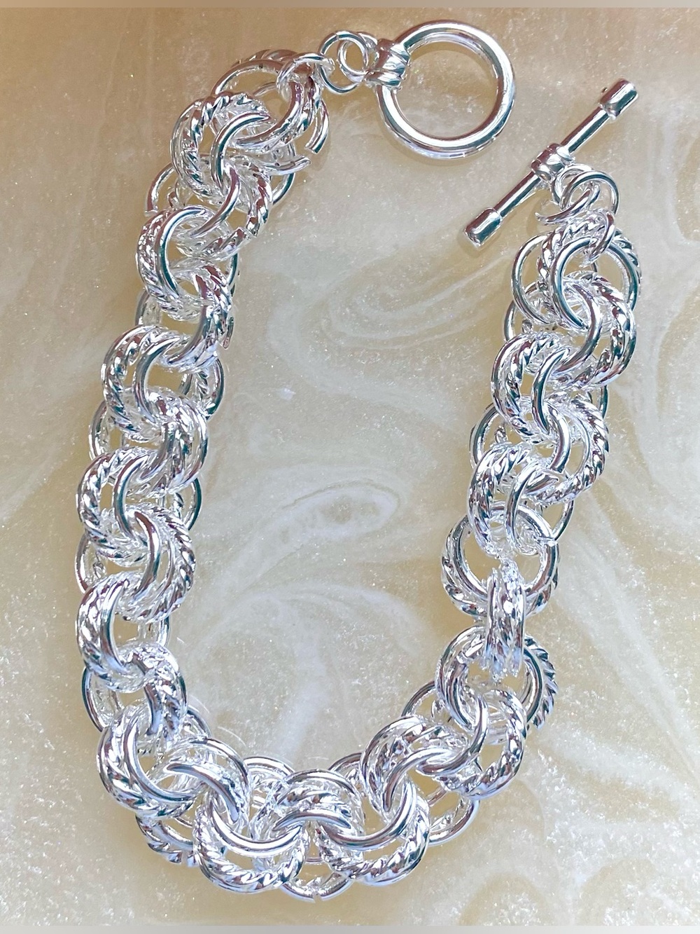 Chunky Silver Chain Bracelet - Silver